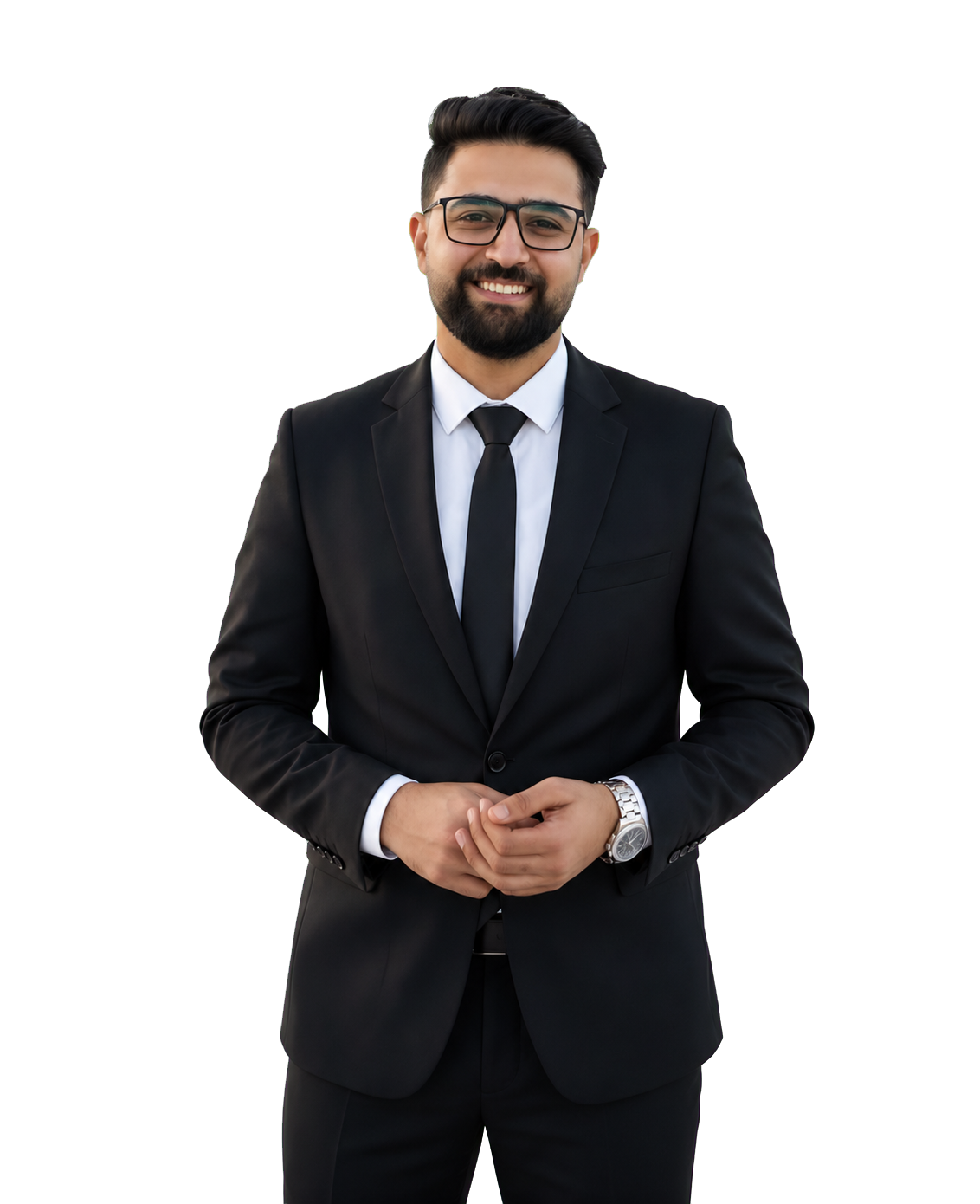 Marco Magdy Fayek Danyal wearing a black suit